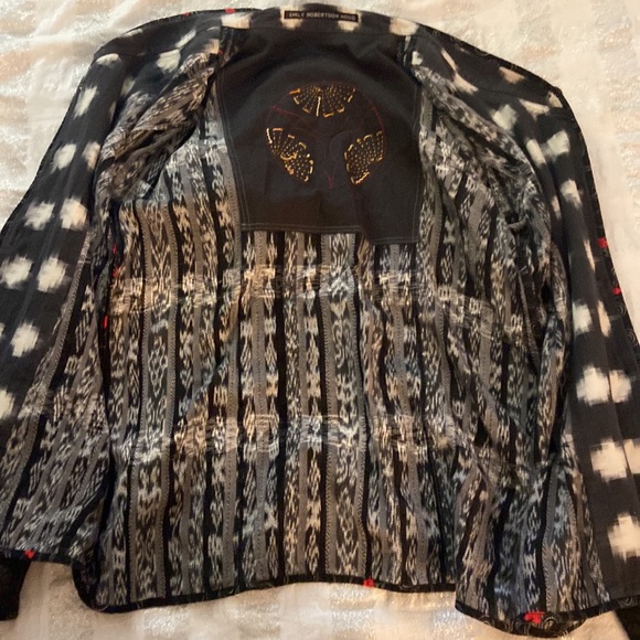 Emily Robertson Hood custom jacket w/ mandarin collar coin buttons large - Picture 9 of 12